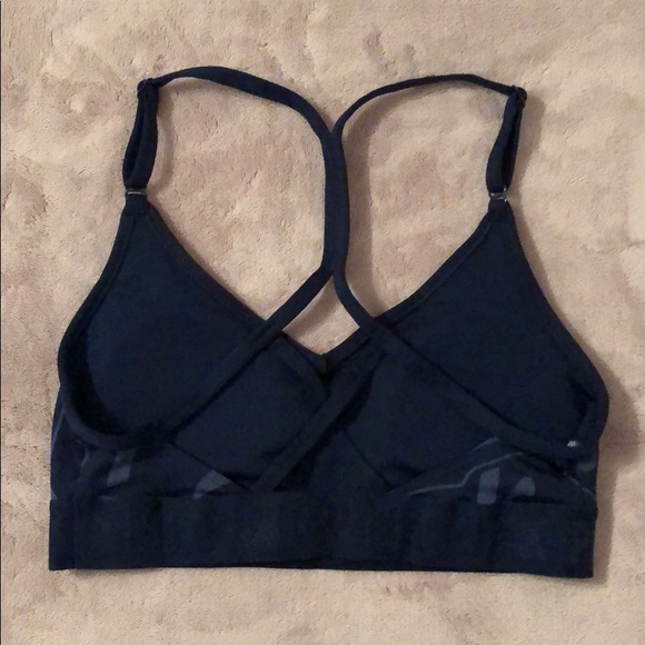 VS PINK Ult Lightly Lined Sports Bra Blue logo - Picture 3 of 7